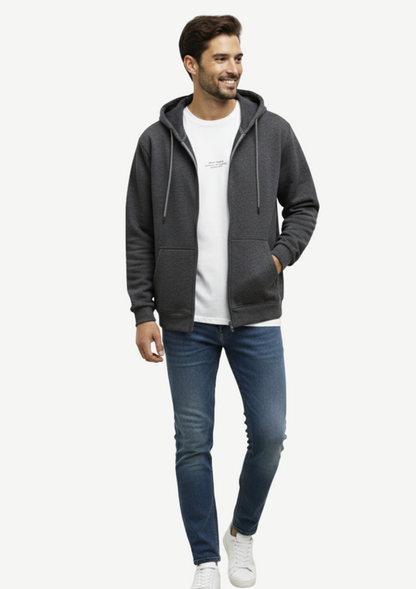 Basic Hoodie met Rits