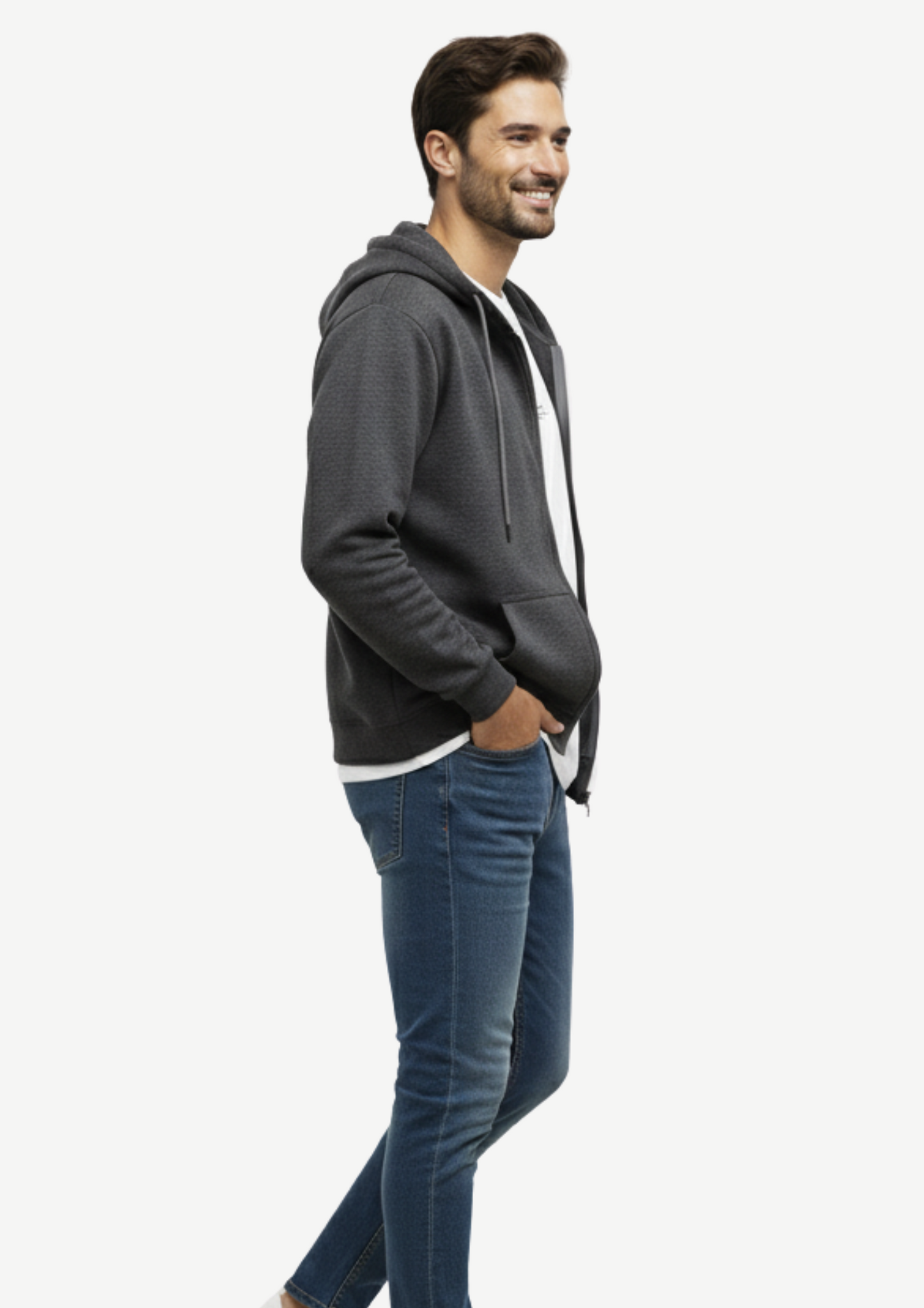 Basic Hoodie met Rits