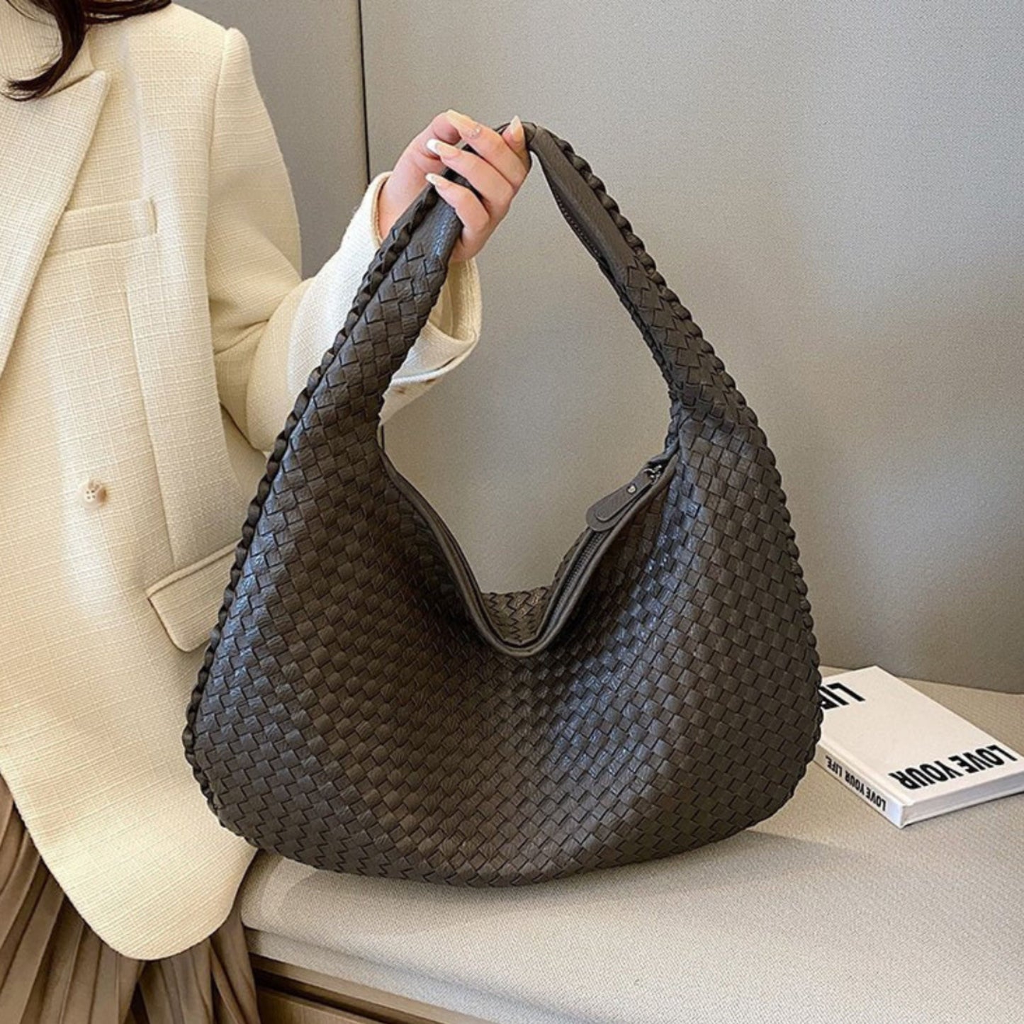 Gevlochten Leren Hobo Tas