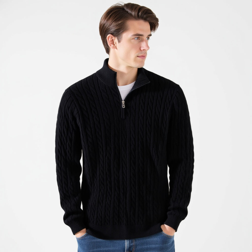 Zipped Cable Sweater