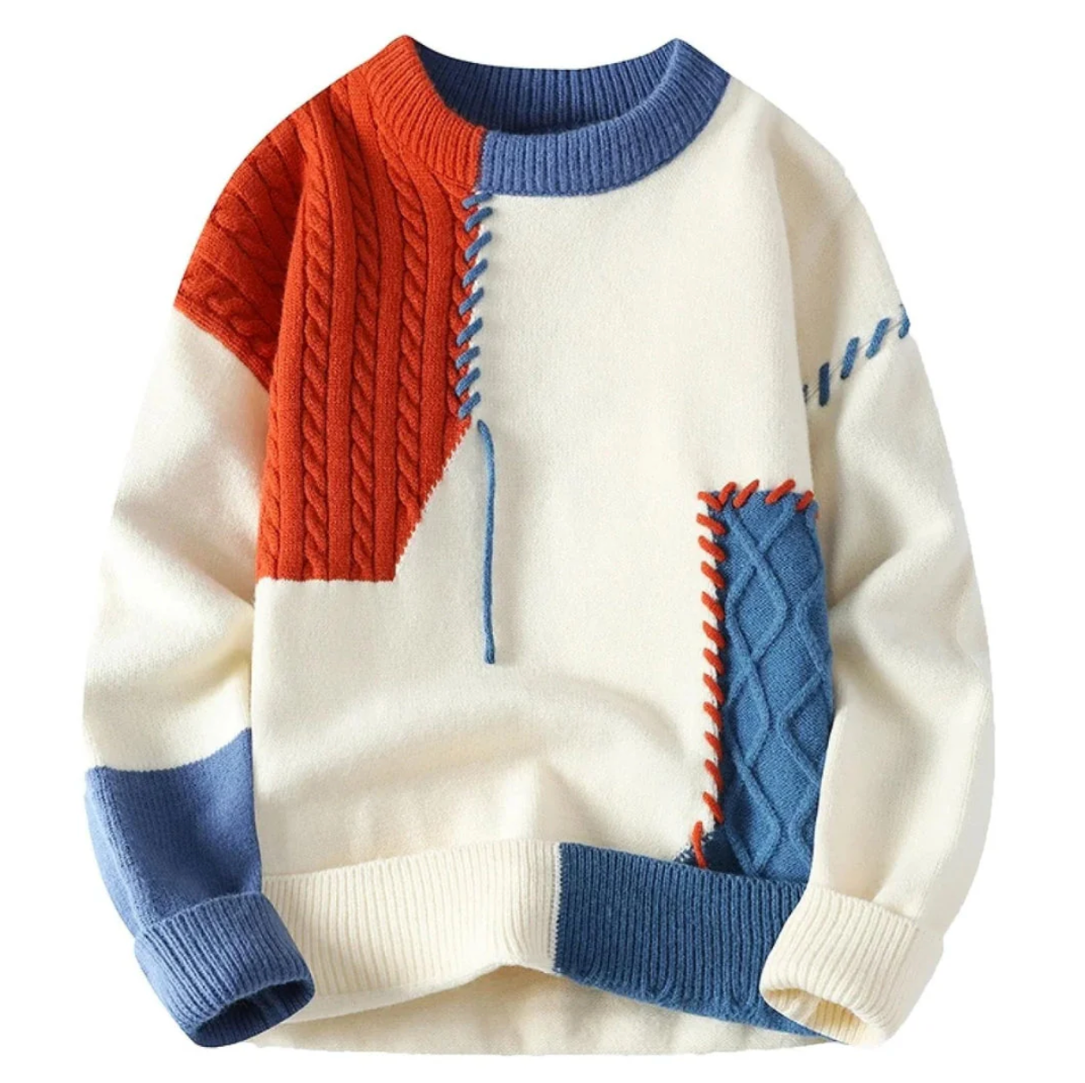 Patchwork Knit Sweater