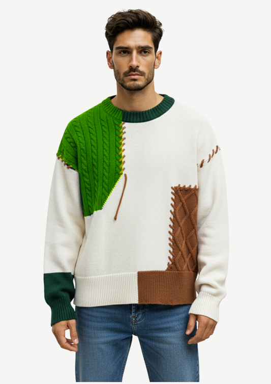 Patchwork Knit Sweater