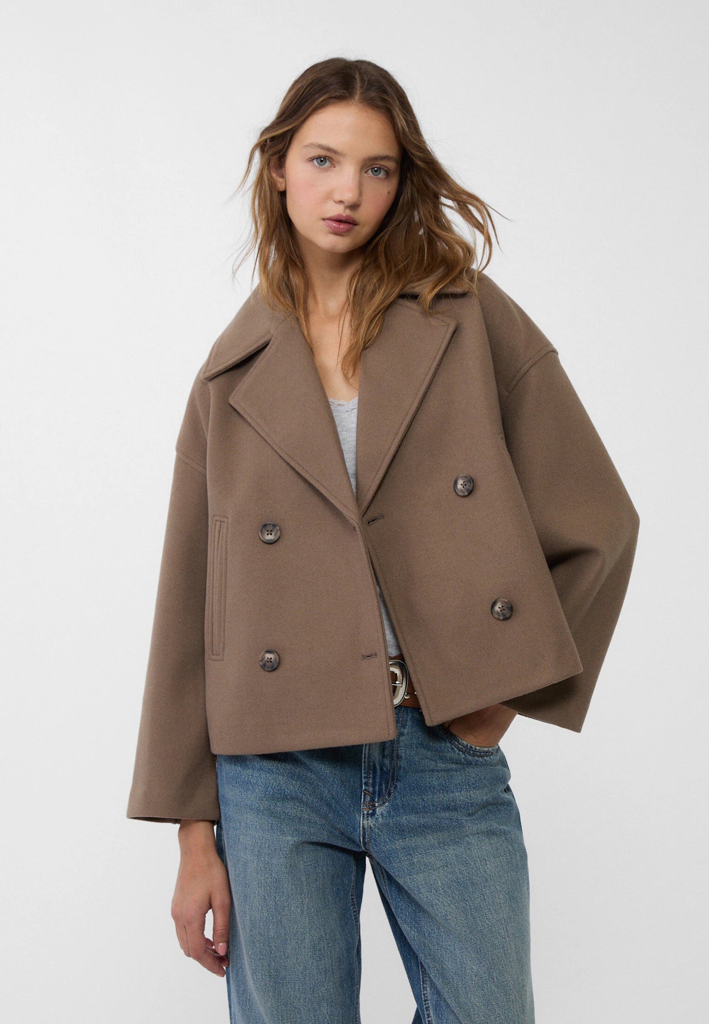 Cropped Wool Coat
